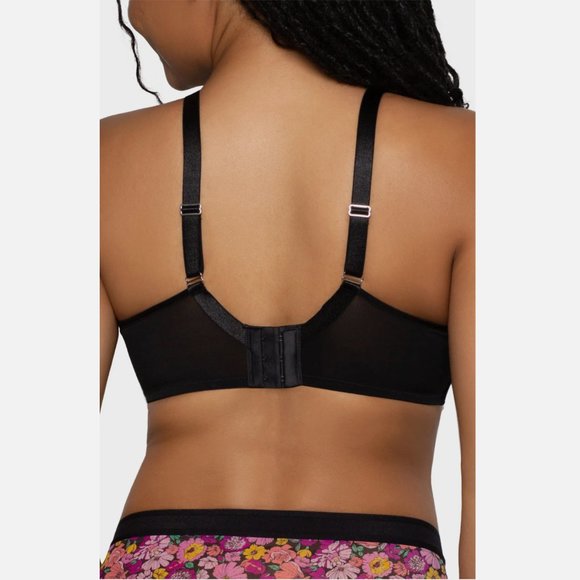 NWT $40 Curvy Couture [ 46C ] Full Figure Mesh Underwire Bra‎ Retro Roses - Picture 15 of 15